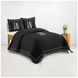 Monogram 400TC Luxurious Wavy Embroidery & Border Cotton Sateen Duvet Cover Set