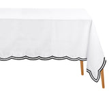 Scalloped Edge Tablecloth - Black