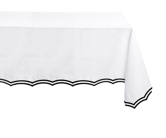 Black Embroidered Tablecloth