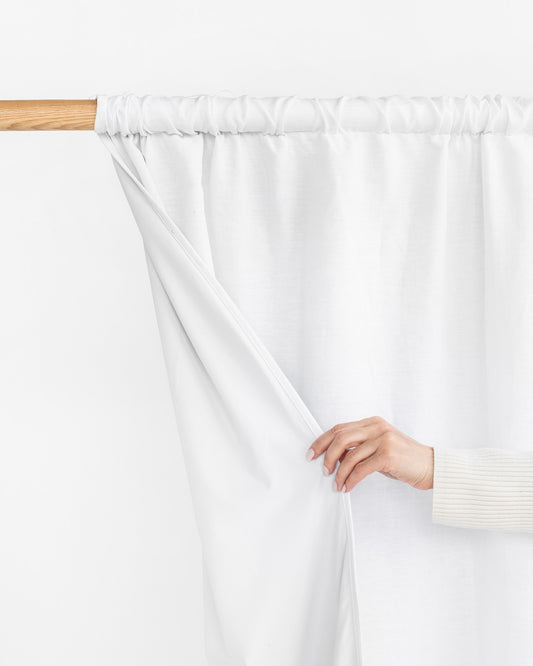 Blackout linen curtain panel (1 pcs) in White