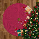 Velvet Quilted Round Christmas Tree Skirt