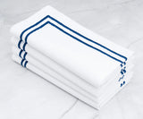 Blue Napkins - Double Line Embroidered