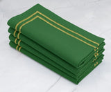 Embroidered Dinner Napkins - Golden Edge