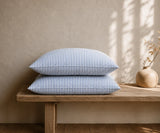 Blue Striped Linen Pillowcases - Set of 2