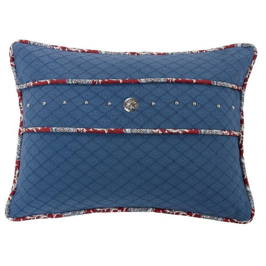 Blue Pillow w/ Concho & Stud Trim