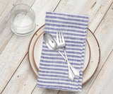 Blue Pinstripe Linen Napkins