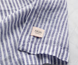 Blue Pinstripe Linen Napkins