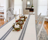 Navy Blue Striped Tablecloth