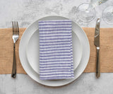 Blue Pinstripe Linen Napkins