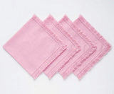 Blush Napkins with Fringe Edges