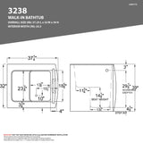 ANZZI Coupe Series 32 in. x 38 in. Swinging Door Walk-In Soaking Tub in White