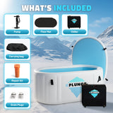Kodiak 1-Person Inflatable Cold Plunge Ice Bath Tub/Hot Tub with PVC Insulated Lid, Hand Pump, and Repair Kit in Gray