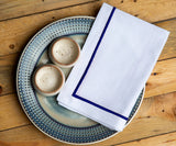 Royal Blue Embroidery Napkins - Line Design