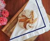 Royal Blue Embroidery Napkins - Line Design