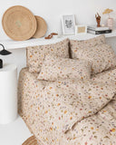 Botanical print linen duvet cover set (3 pcs)