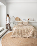 Botanical print linen duvet cover