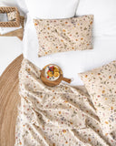 Botanical print linen pillowcase