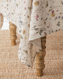 Botanical print linen tablecloth