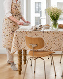 Botanical print linen tablecloth