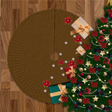 Velvet Quilted Round Christmas Tree Skirt