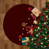Velvet Quilted Round Christmas Tree Skirt