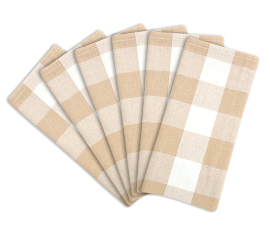 Beige Plaid Napkins