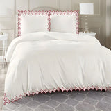 Elegant Flower Embroidered Duvet Cover Set