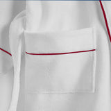 Shawl Collar Cotton Bath Robe with Border Embroidery