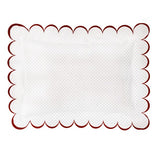Allena 400TC Cotton Scallop Embroidery Sateen Microcheck Pillow Sham