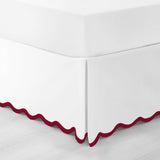 400TC Applique Scalloped Cotton Scallop Embroidery Tailored Bed Skirt