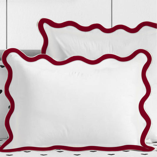 400TC Applique Scalloped Embroidery Cotton Pillow Sham