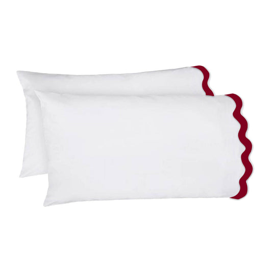 400TC Applique Scalloped Embroidery Cotton Pillowcases (Set Of 2)