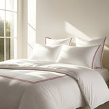 400TC Cotton Double Embroidery Sateen Solid Duvet Cover Set