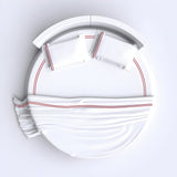400TC Cotton Double Embroidery Sateen Solid Round Duvet Cover Set