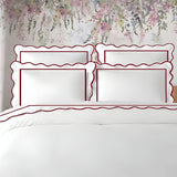 400TC Cotton Scallop Embroidery & Border Sateen Solid Duvet Cover Set