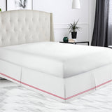 400TC Sateen Solid Cotton Double Embroidered Tailored Bed Skirt