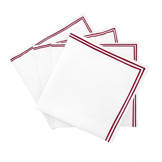 Double Embroidery Border Linen Napkins (Set of 4)