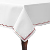 Double Embroidery Border Poly Cotton Sateen Solid Table Cloth