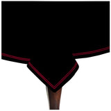 Double Embroidery Border Sateen Cotton Solid Table Cloth - Black