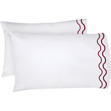 400TC Double Wavy Embroidered Cotton Pillowcases (Set of 2)