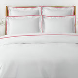 400TC Embroidery Cotton Sateen Solid Duvet Cover Set