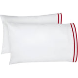 400TC Embroidery & Border Cotton Sateen Solid Pillowcases (Set Of 2)