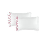 Imaginary Scallop 400TC Cotton Embroidery Sateen Solid Pillowcases (Set Of 2)