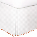 Allena 400TC Sateen Microcheck Cotton Scallop Embroidery Tailored Bed Skirt