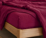 Burgundy Linen Sheet Set – 100% Linen