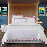 400TC Reverse U Shape Embroidery Cotton Duvet Cover Set