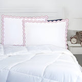 400TC Reverse U Shape Embroidery Cotton Solid Pillow Sham