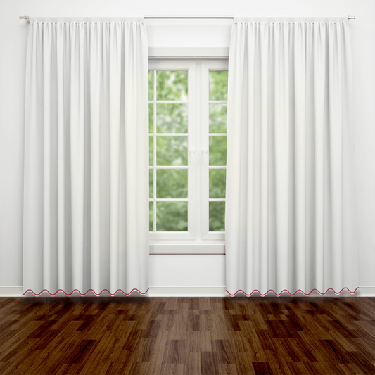 Scallop Embroidery Cotton Curtain (Set of 2)