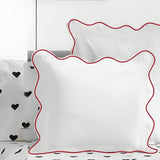 400TC Cotton Scallop Embroidery Sateen Solid Euro Sham