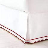 400TC Sateen Cotton Scallop Embroidery & Border Tailored Bed Skirt